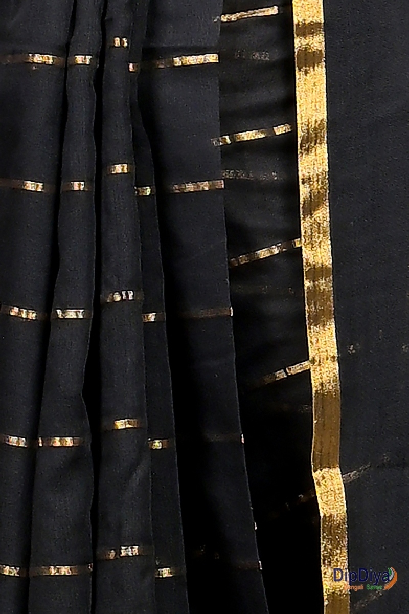 Black Mal Cotton Pari Hand Loom Saree (312)